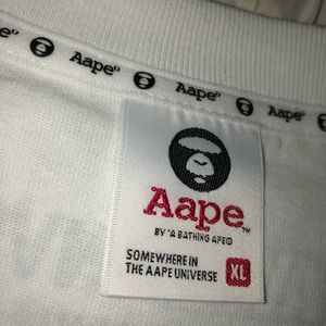 Ape by Bape white t-shirt with a  blue camo ape print